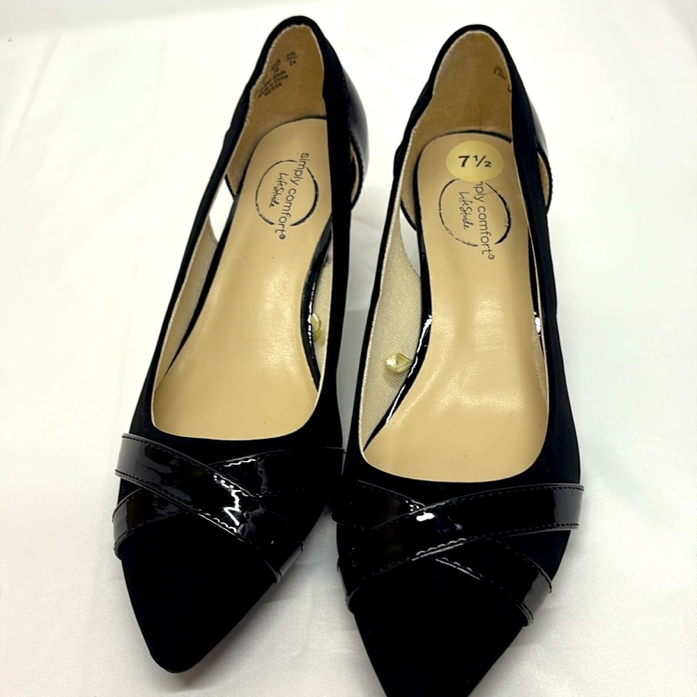 Women Simply Comfort glam Elegant Pumps shoes Size 7.5 New suede heels in black - Picture 5 of 7